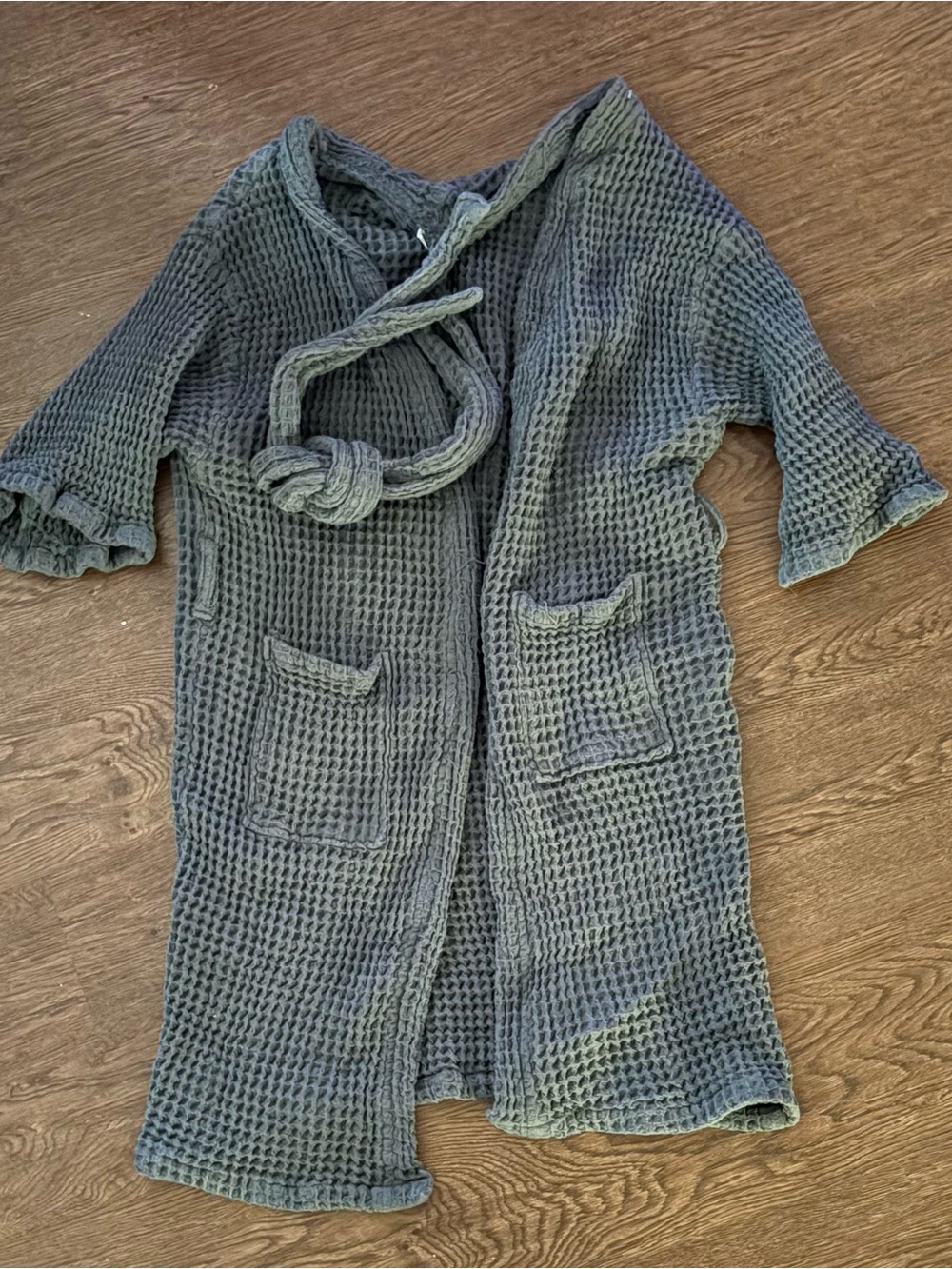 Waffle-Knit Robe — Women's Olive Green Lightweight Lounge Wrap